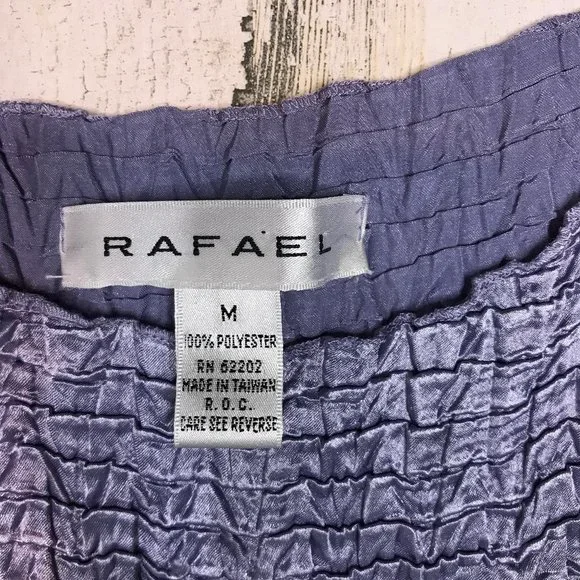 RAFAEL lavender crinkle scrunch popcorn shell top size M - Picture 4 of 5